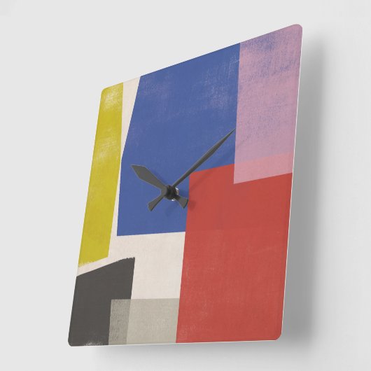 Foolscap - Moderne kleurenblokken Vierkante Klok (Hoek)