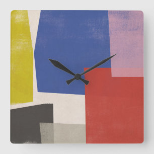 Foolscap - Moderne kleurenblokken Vierkante Klok