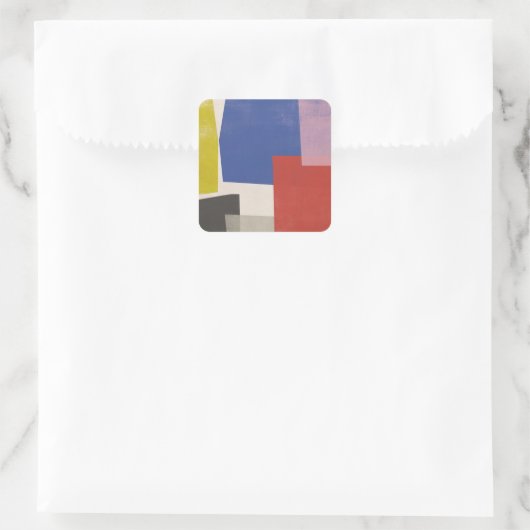Foolscap - Moderne kleurenblokken Vierkante Sticker (Tas)