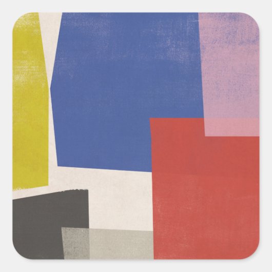 Foolscap - Moderne kleurenblokken Vierkante Sticker (Voorkant)