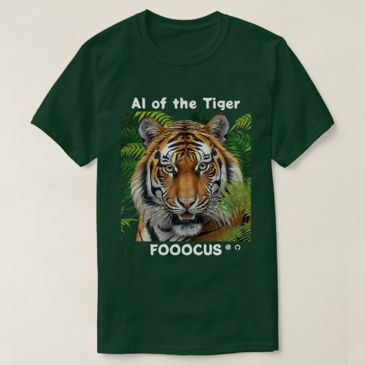 Fooocus - AI van de tijger v2 T-shirt (Design voorkant)