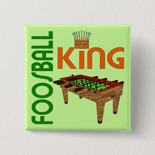 Foosball King Vierkante Button 5,1 Cm (Voorkant)