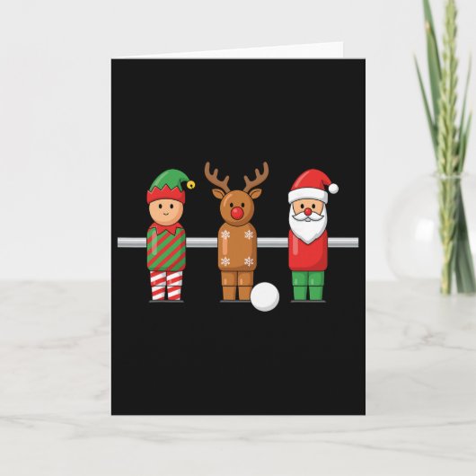 Foosll Kerst Elf Rendier Kerstman Trio Tafel Foo Kaart (Voorkant)