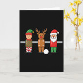 Foosll Kerst Elf Rendier Kerstman Trio Tafel Foo Kaart (Gele Bloem)