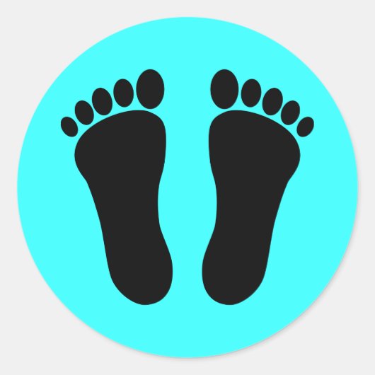 Foot_001_Print_Two_Vector_Clipart Klassieke Ronde Ronde Sticker (Voorkant)