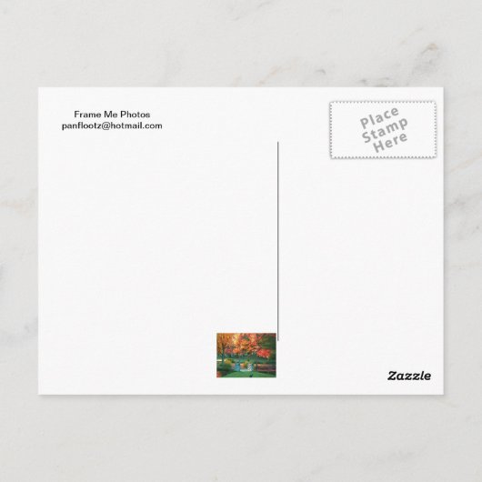 Foot Bridge in Herfst Briefkaart (Achterkant)