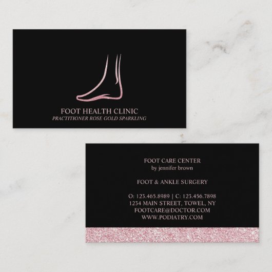 Foot Care Podiatry Practice Visitekaartje (Voorkant / Achterkant)