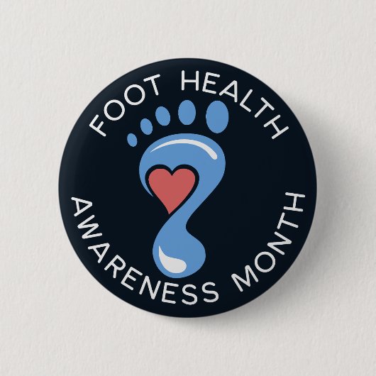Foot Health Awareness Maand Sticker Ronde Button 5,7 Cm (Voorkant)