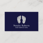 Foot Health Care Practitioner Reflexology Spa Navy Visitekaartje (Voorkant)