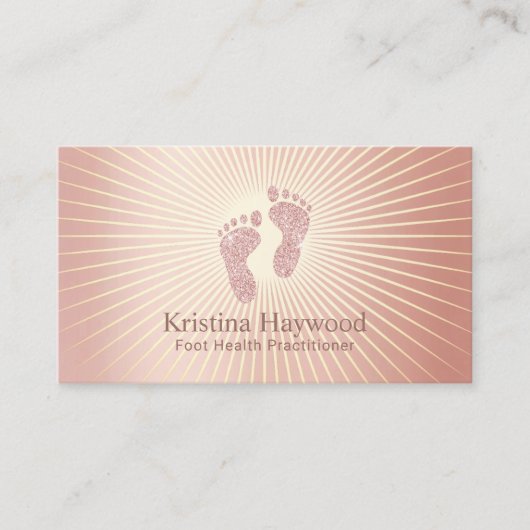 Foot Health Practitioner Modern Roos Gold Therapy Visitekaartje (Voorkant)