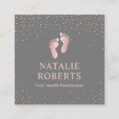 Foot Healthcare Practitioner Grey & Roos Gold Vierkante Visitekaartje (Voorkant)