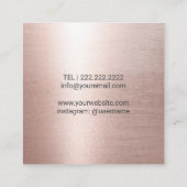 Foot Healthcare Practitioner Grey & Roos Gold Vierkante Visitekaartje (Achterkant)