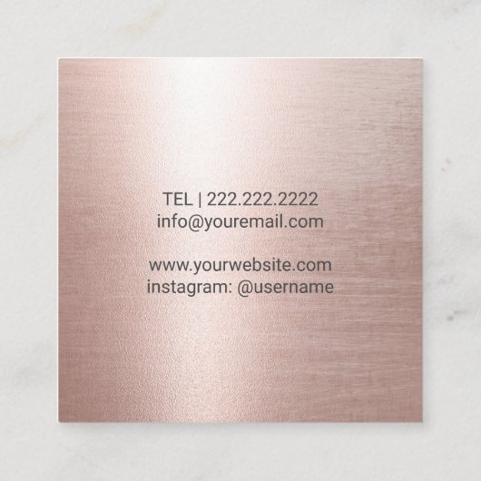 Foot Healthcare Practitioner Grey & Roos Gold Vierkante Visitekaartje (Achterkant)