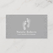 Foot Healthcare Practitioner Modern Silver Visitekaartje (Voorkant)