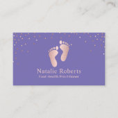 Foot Healthcare Practitioner Paars en Roos Gold Visitekaartje (Voorkant)