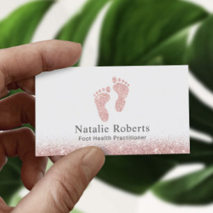 Foot Healthcare Practitioner Roos Gold Glitter Visitekaartje