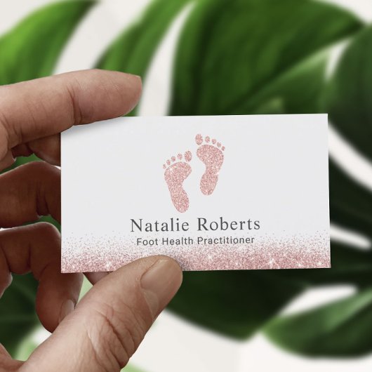 Foot Healthcare Practitioner Roos Gold Glitter Visitekaartje