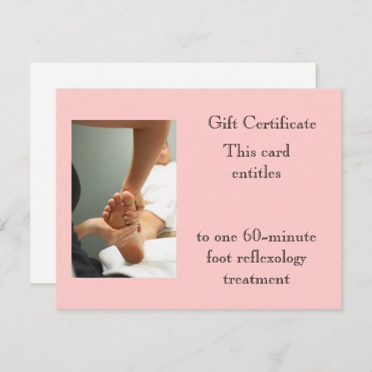 Foot Massage Cadeaubon (Voorkant / Achterkant)