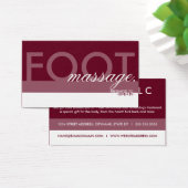 FOOT MASSAGE cadeaukaart overlay Visitekaartje (Bureau)