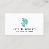 Foot Massage Healthcare Practitioner Blauwgroen Sp Visitekaartje (Voorkant)