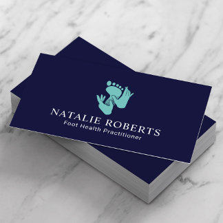 Foot Massage Healthcare Practitioner Blauwgroen & Visitekaartje