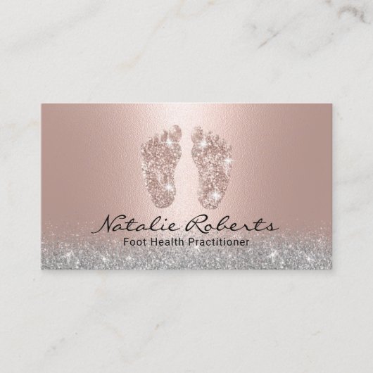Foot Massage Practitioner Modern Roos Gold Spa Visitekaartje (Voorkant)