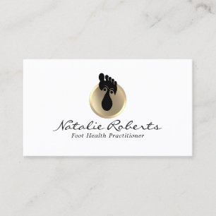 Foot Massage Therapy Gold Logo Reflexology Spa Visitekaartje