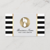 Foot Massage Thrapy Practitioner Modern Stripe Visitekaartje (Voorkant)