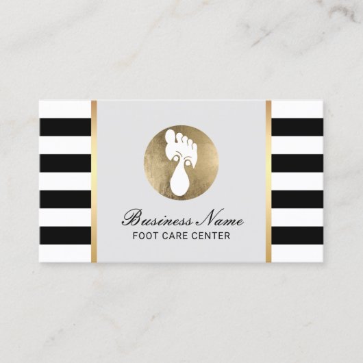 Foot Massage Thrapy Practitioner Modern Stripe Visitekaartje (Voorkant)