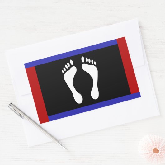 Foot Pride Flag (voetafdruk) Rechthoekige Sticker (Envelop)
