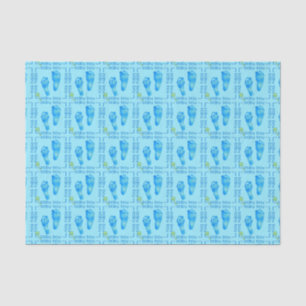 Foot Prints Baby Boy Blue-Tissue Wrapping Paper Tissuepapier