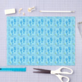 Foot Prints Baby Boy Blue-Tissue Wrapping Paper Tissuepapier (Craft)