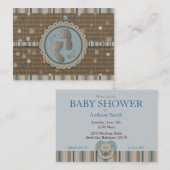 Foot Prints Boy Baby shower Herinneringskaart Visitekaartje (Voorkant / Achterkant)