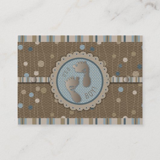 Foot Prints Boy Baby shower Herinneringskaart Visitekaartje (Voorkant)