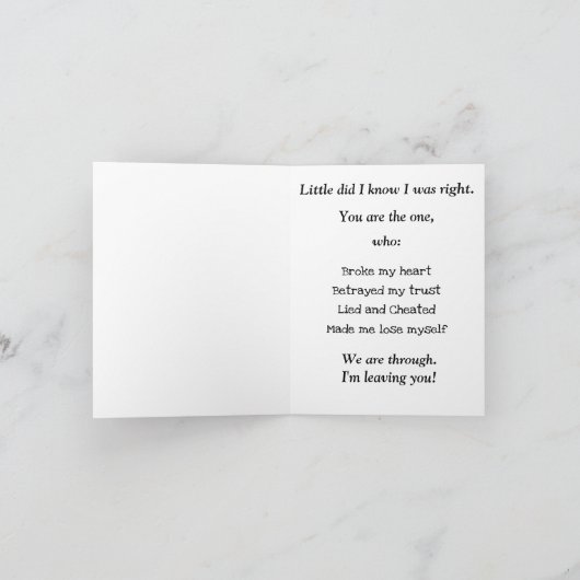 [Foot prints] The One - Break Up Kaart (Binnen)