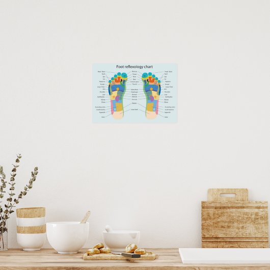 Foot Reflexology 18x13" Poster (Keuken)