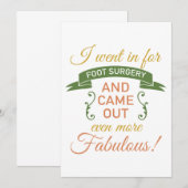Foot Surgery Fabulous Recovery (groen) Kaart (Voorkant / Achterkant)
