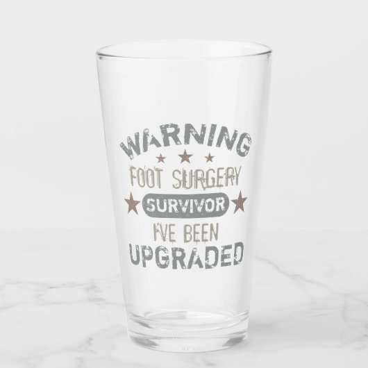 Foot Surgery Humor Upgraded Glas (Voorkant)