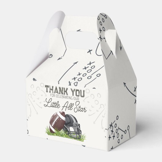 Footbal Little All Star Touchdown Birthday Party Bedankdoosjes (Achterkant)