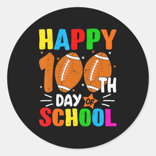 Football 100e dag Kinder leraar school Ronde Sticker (Voorkant)
