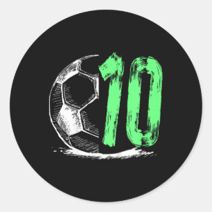 Football 10 jaar oude Jongen Birthday Party Ronde Sticker