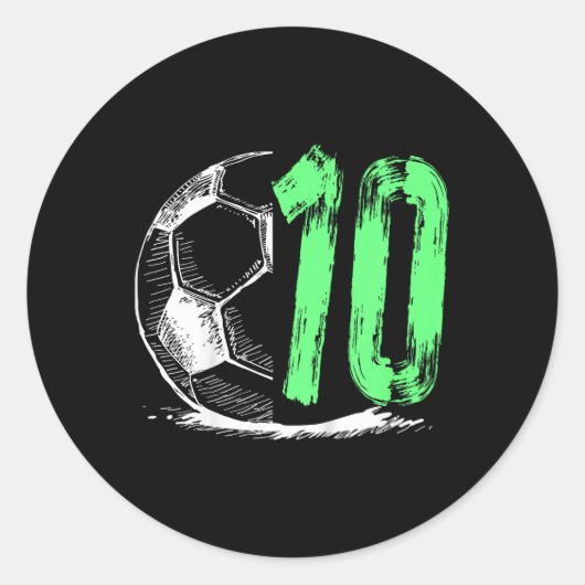 Football 10 jaar oude Jongen Birthday Party Ronde Sticker (Voorkant)