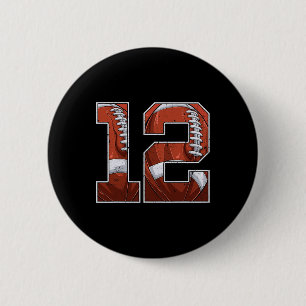 Football 12e geboorte jongen twaalf jaar oud Bda Ronde Button 5,7 Cm