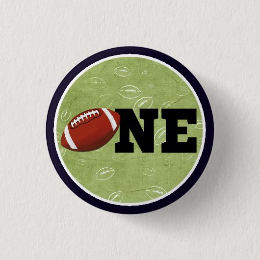 Football 1 eerste verjaardag Baby Ronde Button 3,2 Cm (Voorkant)