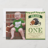  Football 1e eerste verjaardag Foto Kaart (Voorkant)