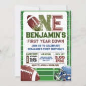 Football 1e jaar down Birthday Kaart (Voorkant)