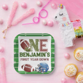 Football 1e jaar down Birthday Papieren Bordje (Feest)