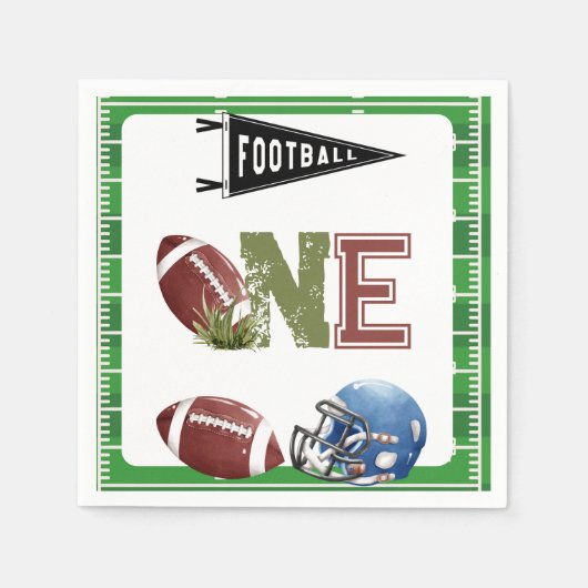 Football 1e jaar down Birthday Servet (Voorkant)