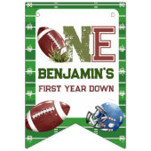 Football 1e jaar down Birthday Vlaggetjes (Eerste vlag)