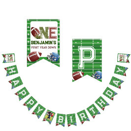 Football 1e jaar down Birthday Vlaggetjes